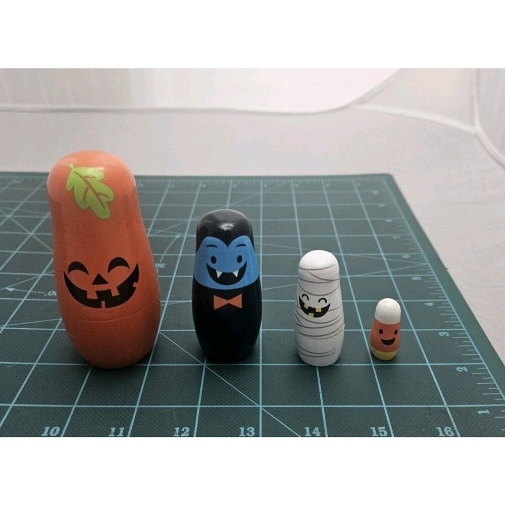 Halloween Nesting Dolls Pumpkin Vampire Mummy Candy Corn